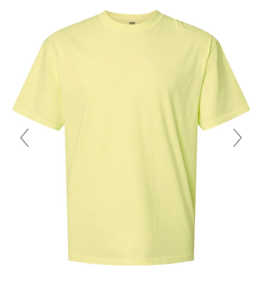 2X NEON LEMON COMFORT COLORS-GARMENT-DYED HEAVYWEIGHT T-SHIRT-1717