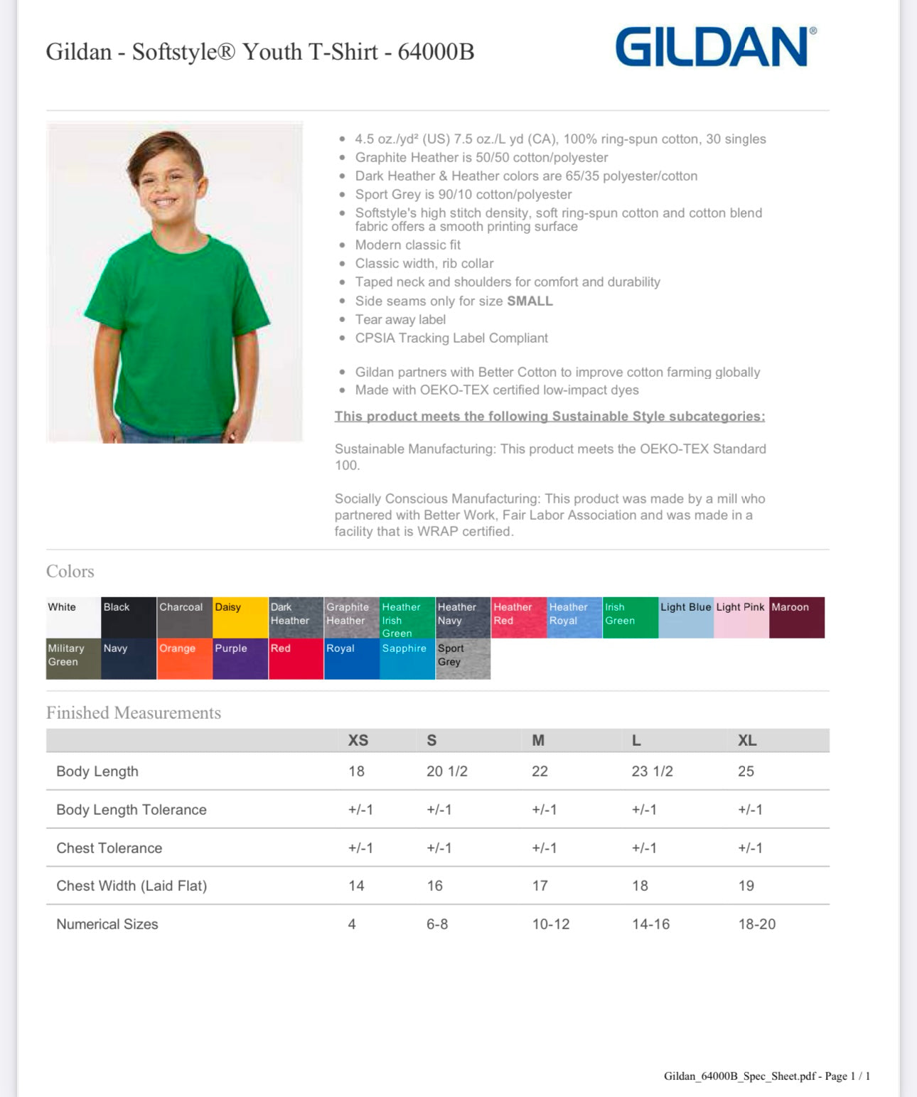 YOUTH MEDIUM ROYAL GILDAN - SOFTSTYLE YOUTH T-SHIRT - 64000B