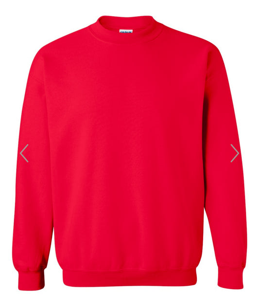 MEDIUM RED GILDAN-HEAVY BLEND CREWNECK SWEATSHIRT