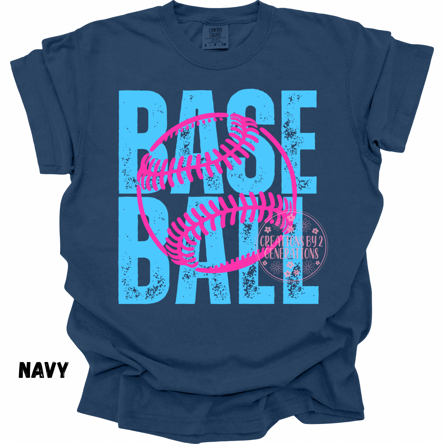 BLUE & PINK BASEBALL DISTRESSED PREORDER
