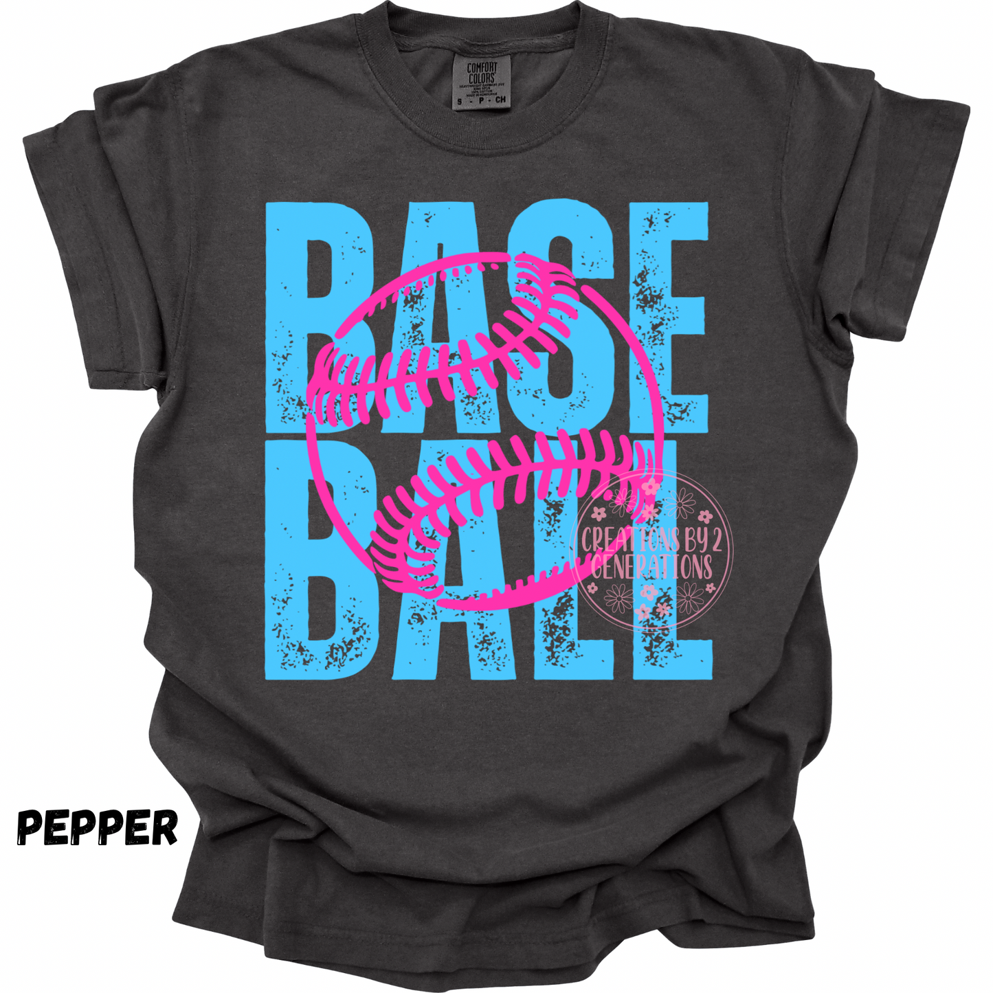 BLUE & PINK BASEBALL DISTRESSED PREORDER