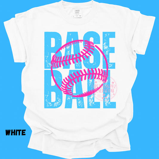 BLUE & PINK BASEBALL DISTRESSED PREORDER (YOUTH)