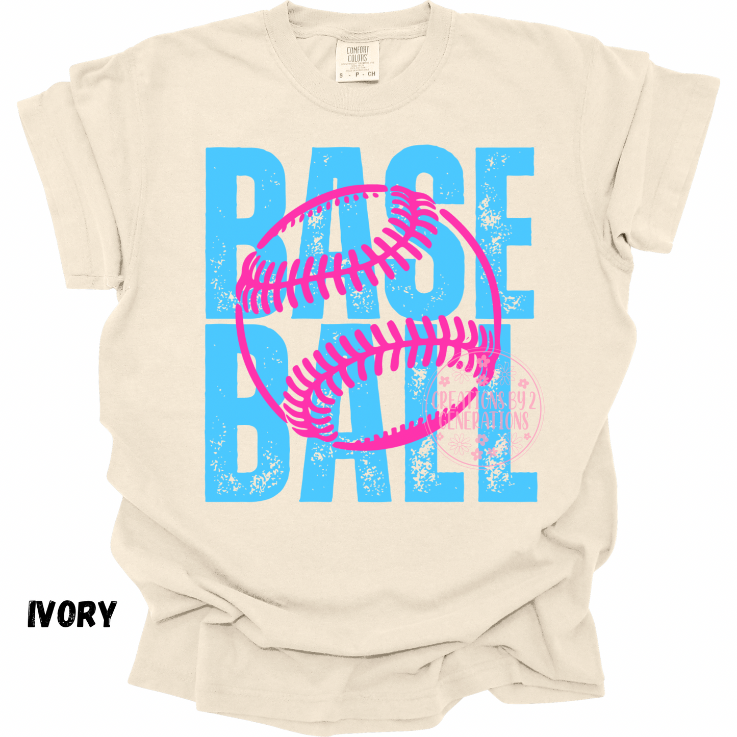 BLUE & PINK BASEBALL DISTRESSED PREORDER