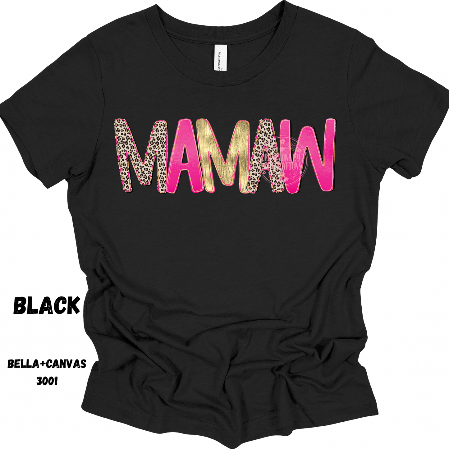 MAMAW PINK LEOPARD PREORDER BELLA+CANVAS SS