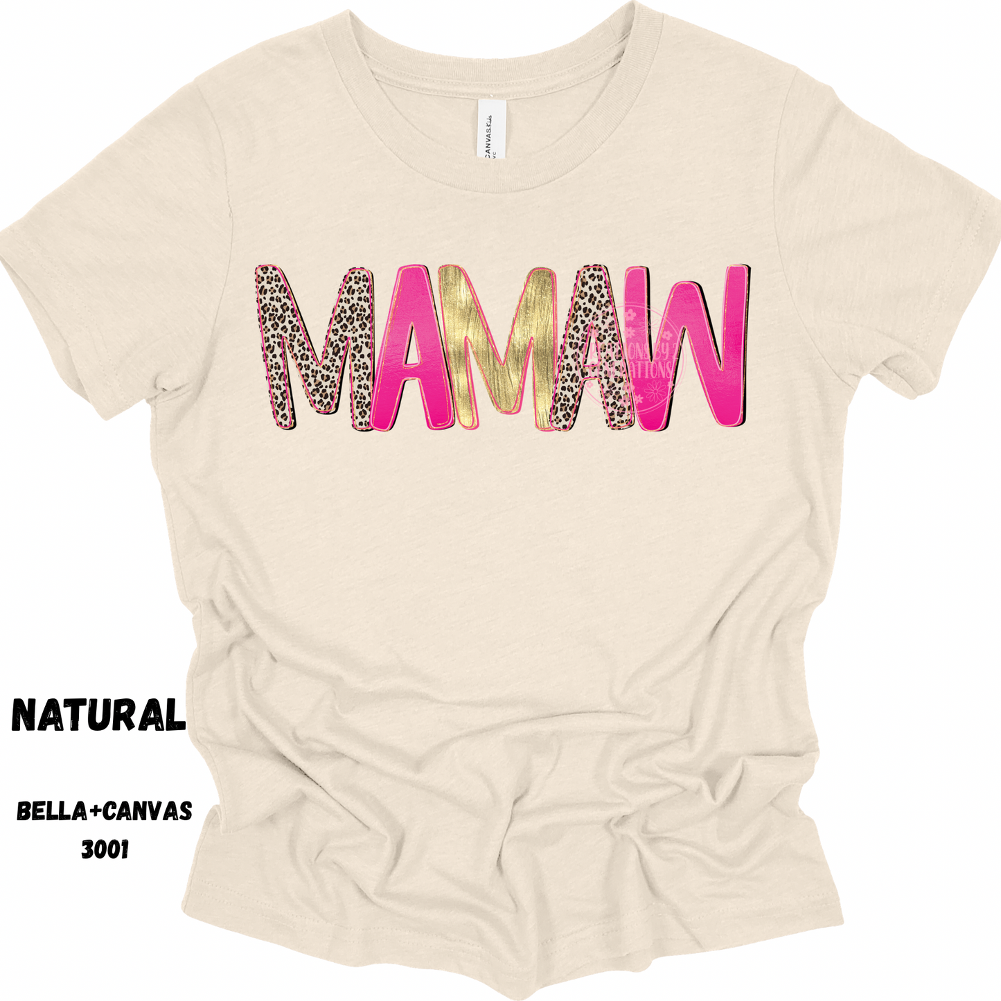MAMAW PINK LEOPARD PREORDER BELLA+CANVAS SS