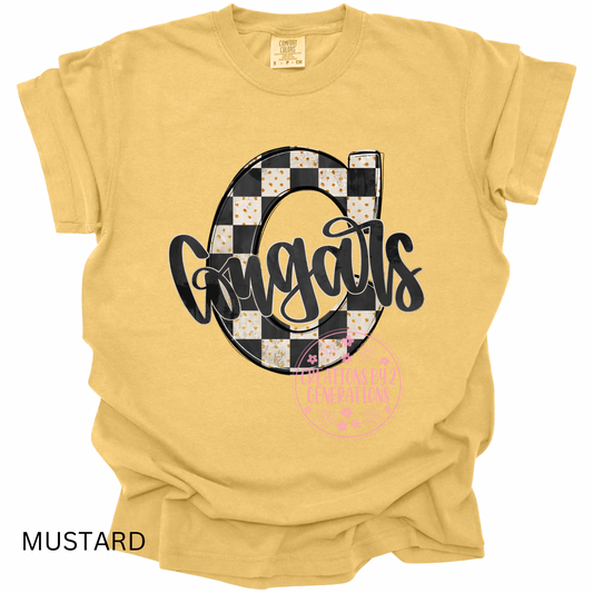 COUGARS C BLACK CHECKERED PRINT
