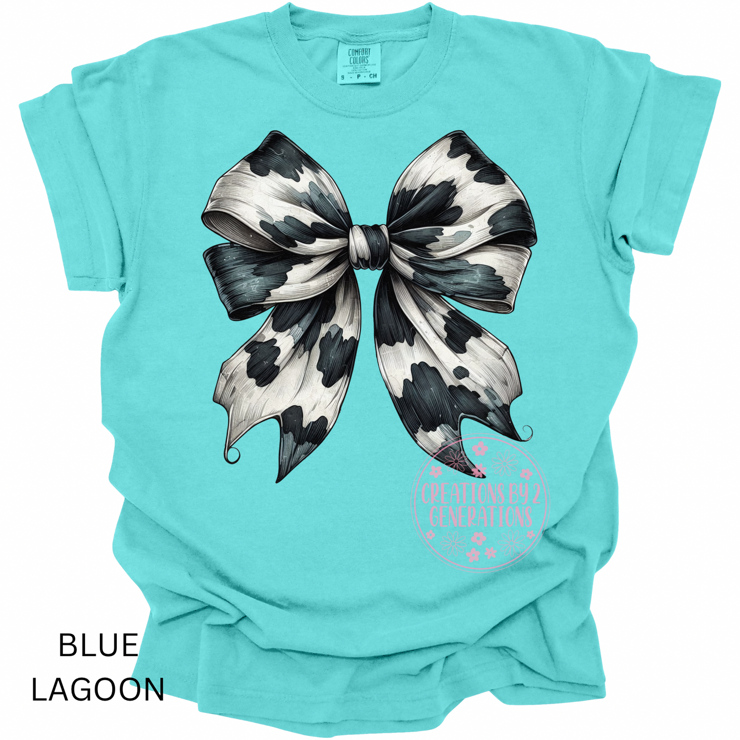 COW PRINT BOW BLACK AND WHITE PRINT