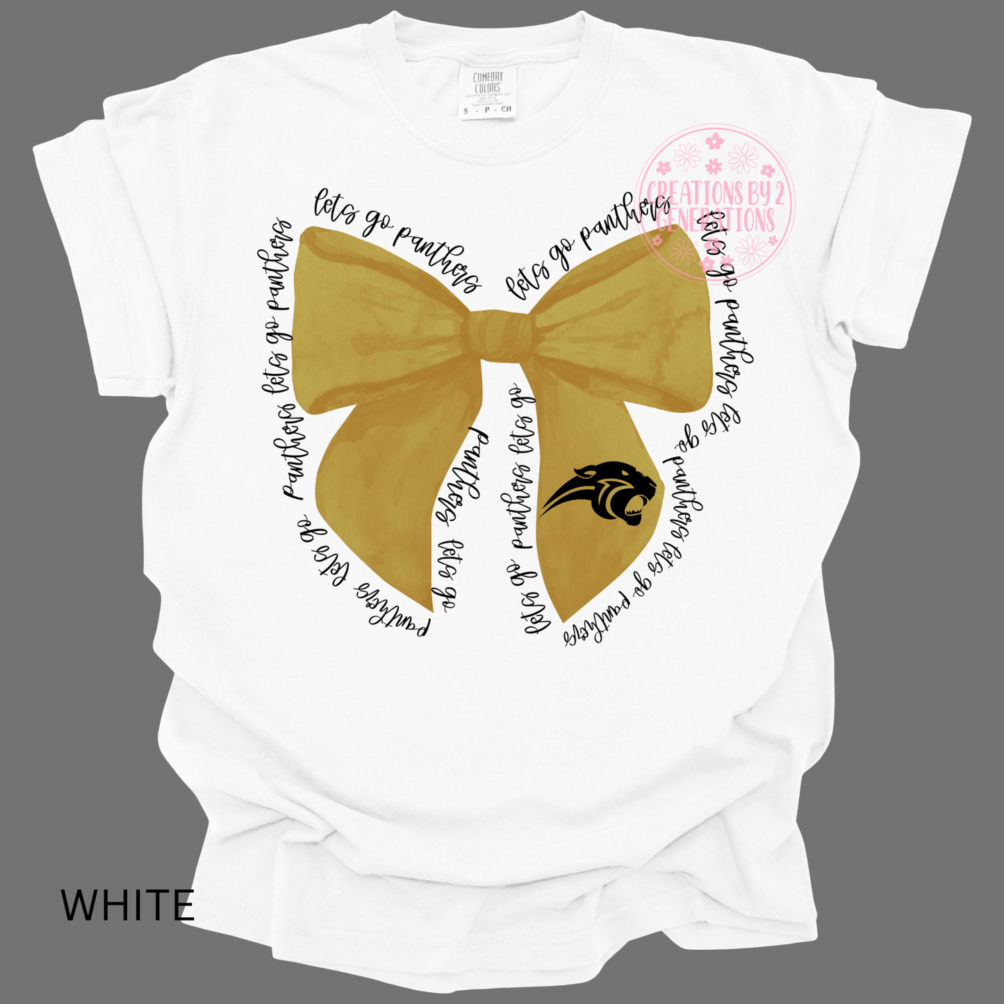 LETS GO PANTHERS GOLD BOW PRINT