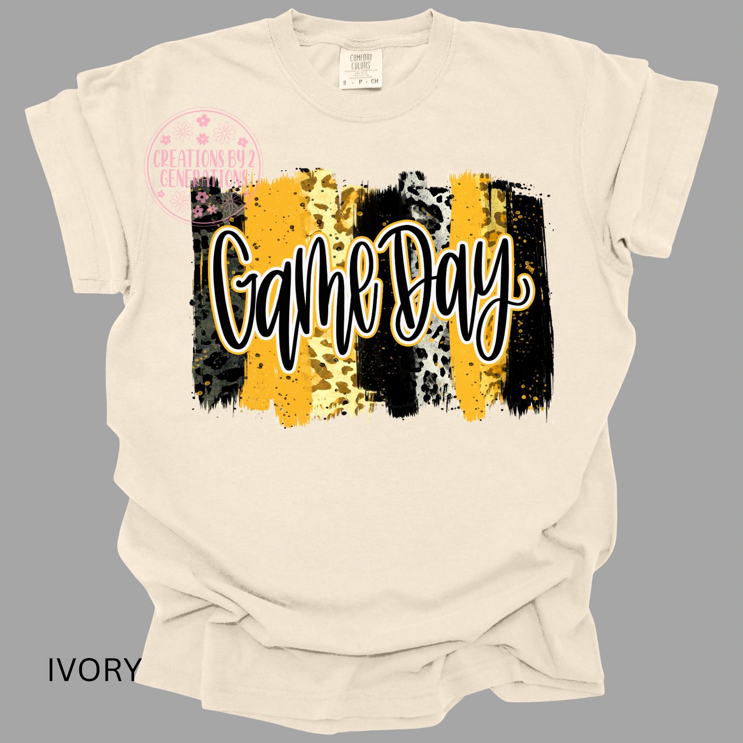GAME DAY BLACK/GOLD/LEOPARD PAINT STROKES (PRINT ONLY)