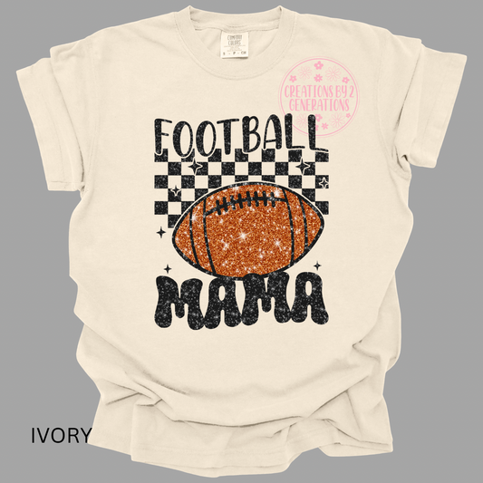 FOOTBALL MAMA  FAUX GLITTER (PRINT ONLY)