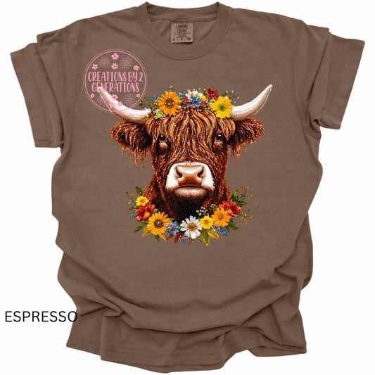 FAUX RHINESTONE FLORAL COW PRINT