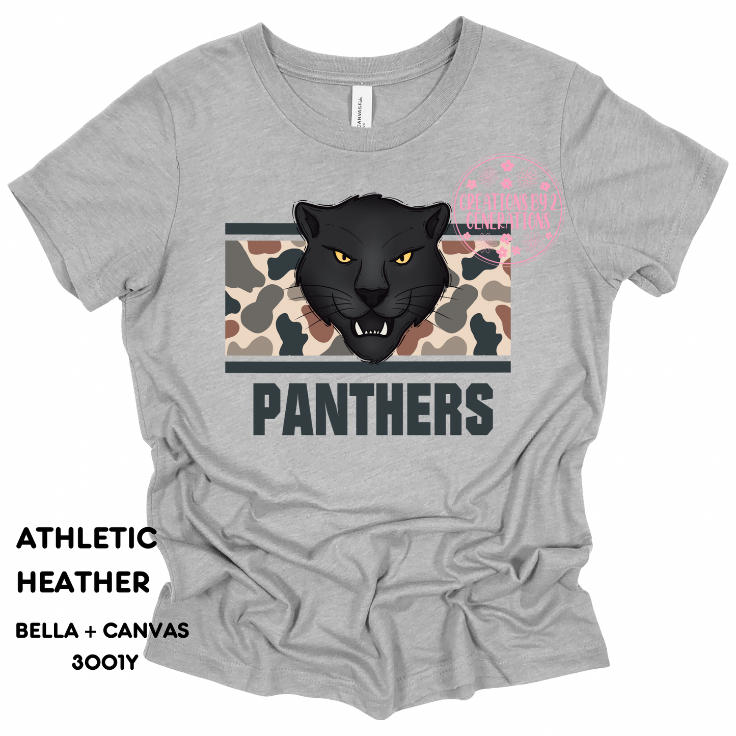 PANTHERS HEAD AND CAMO PRINT (YOUTH)