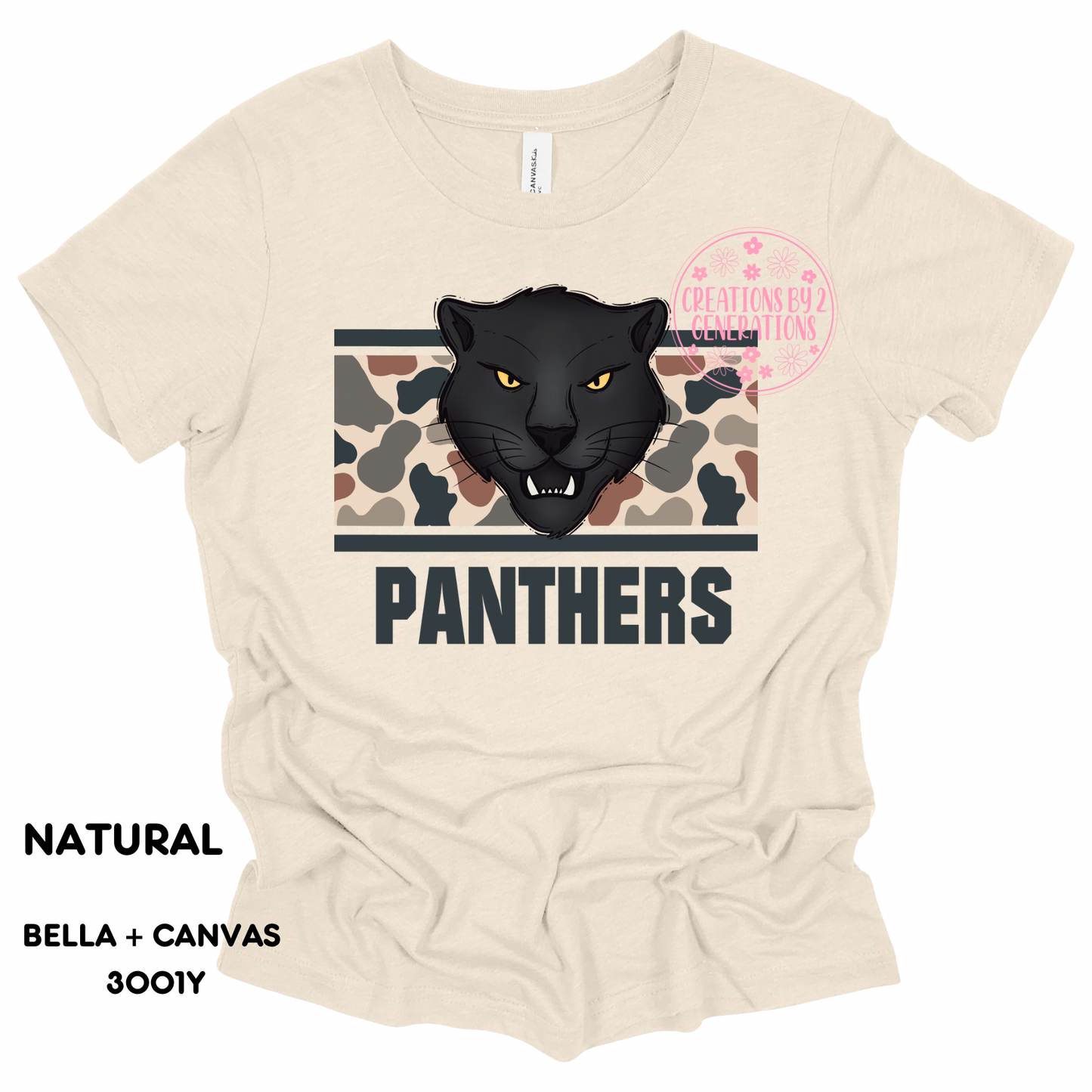 PANTHERS HEAD AND CAMO PRINT (YOUTH)