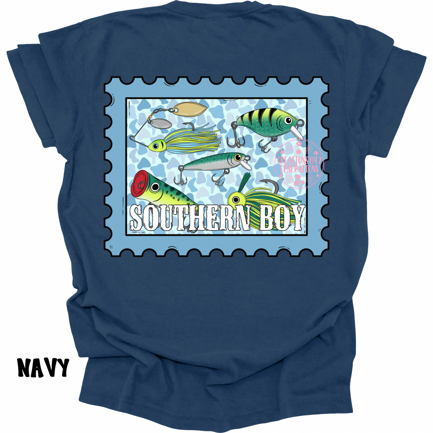 SOUTHERN BOY FISHING BAITS BLUE CAMO WITH FRONT POCKET DESIGN PREORDER