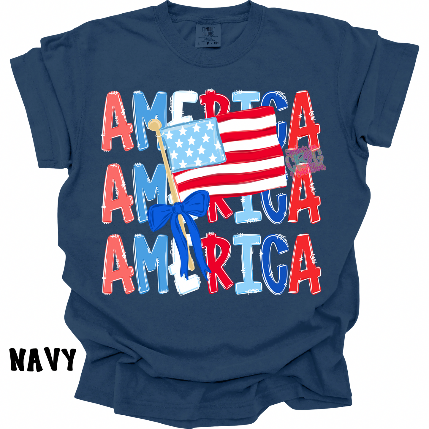 AMERICA RWB STACKED WITH FLAG PREORDER