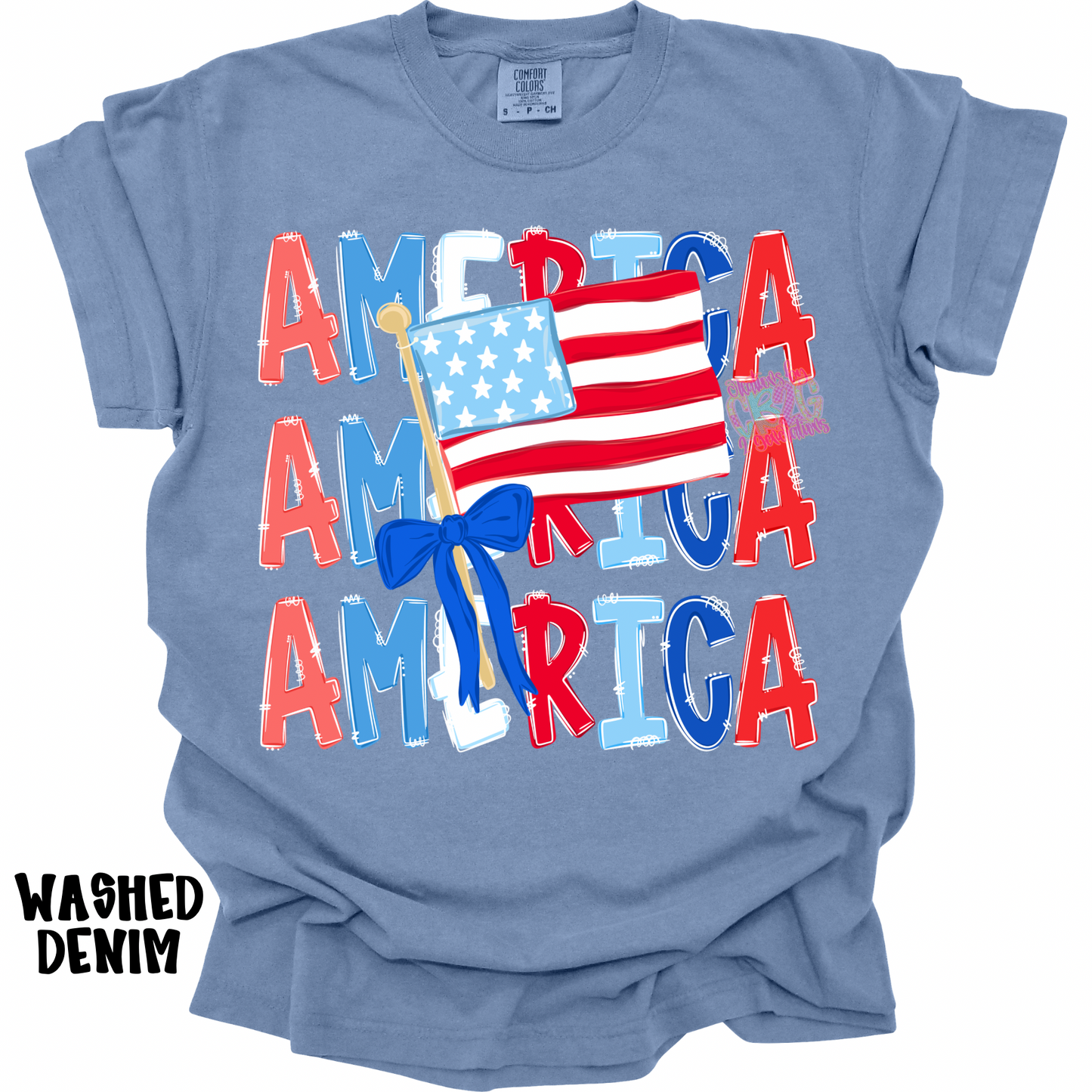 AMERICA RWB STACKED WITH FLAG PREORDER