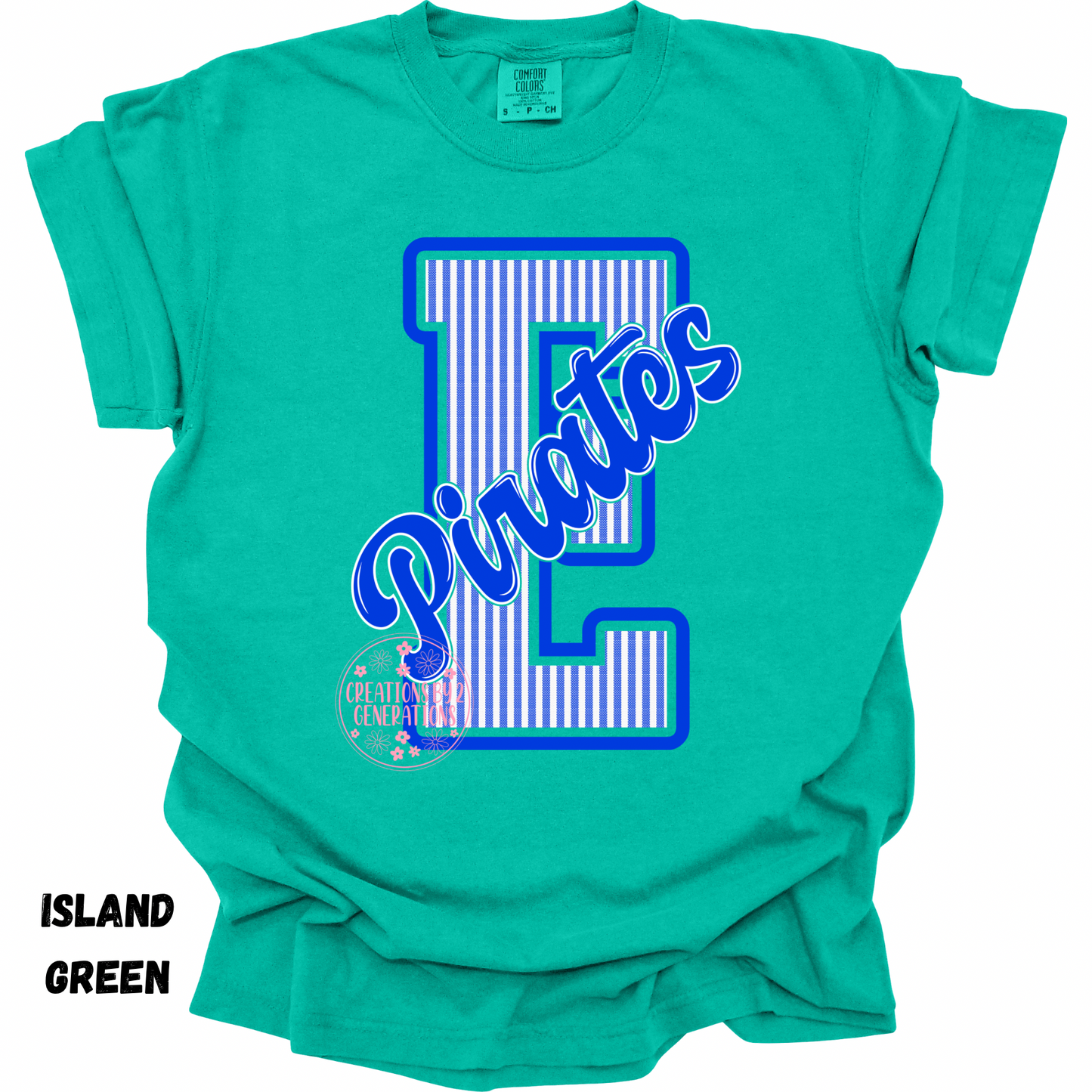 E PIRATES BLUE AND WHITE ADULT PRINT