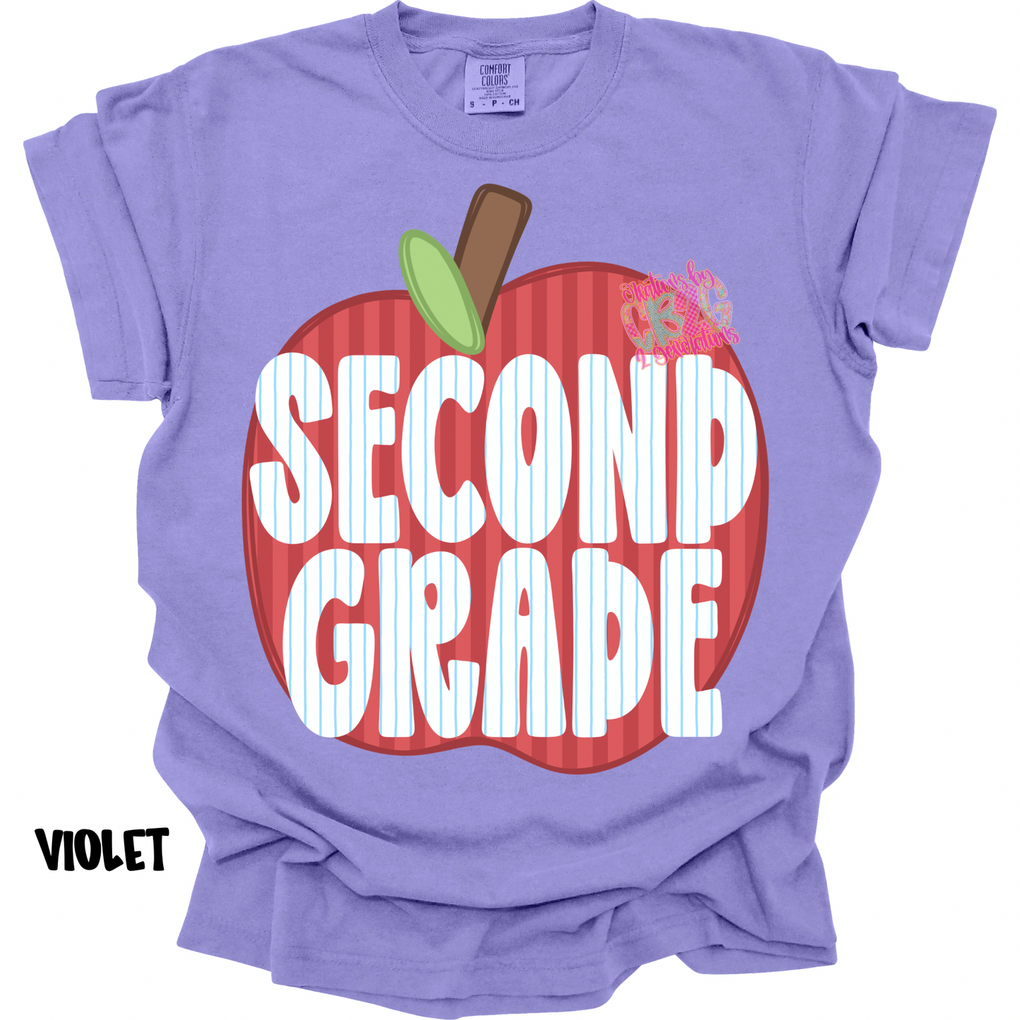 SECOND GRADE APPLE STRIPES PREORDER (YOUTH)