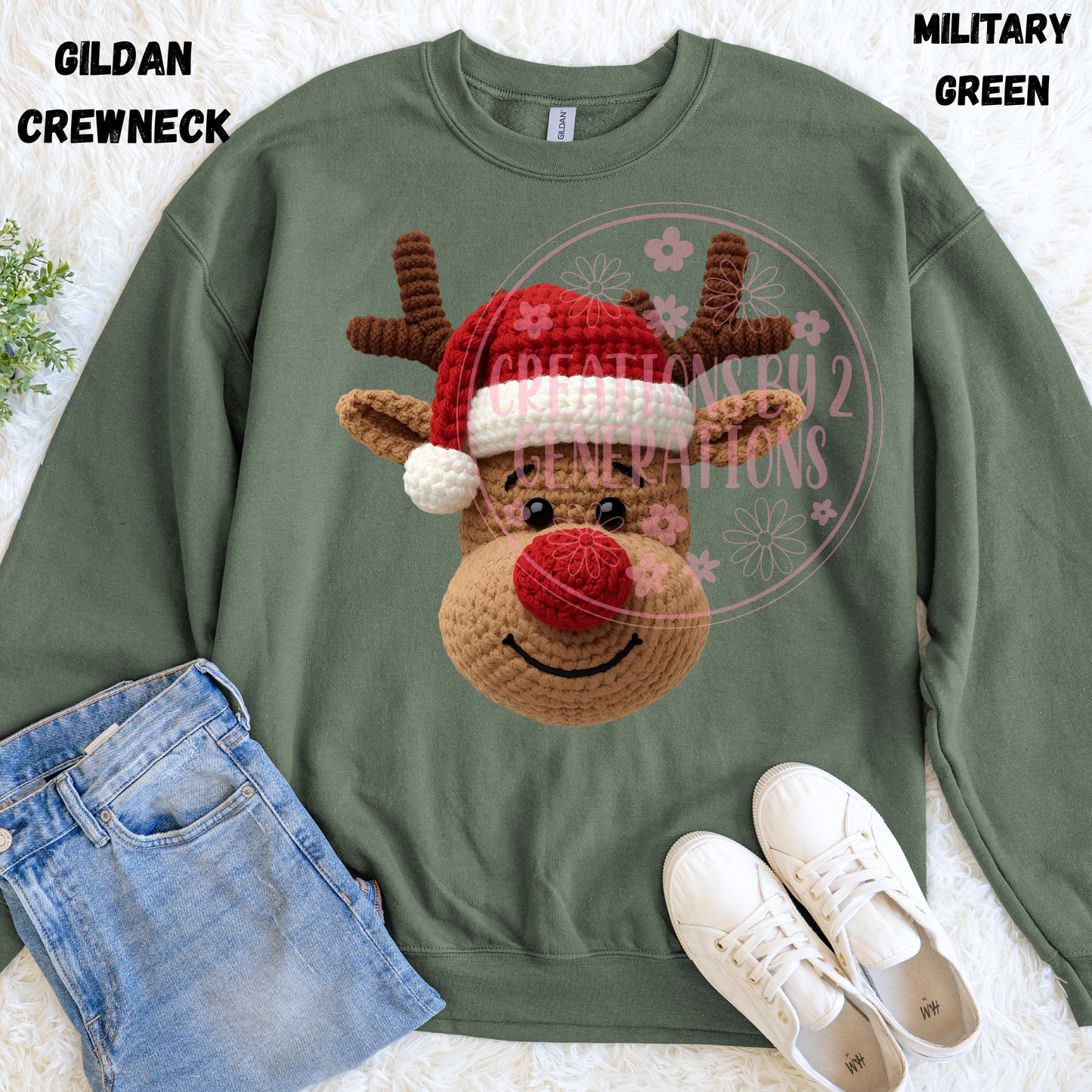 REINDEER FAUX TEXTURED PRINT