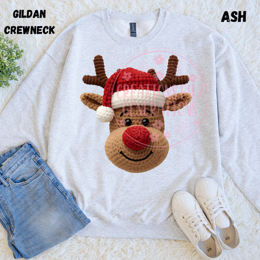 REINDEER FAUX TEXTURED PRINT