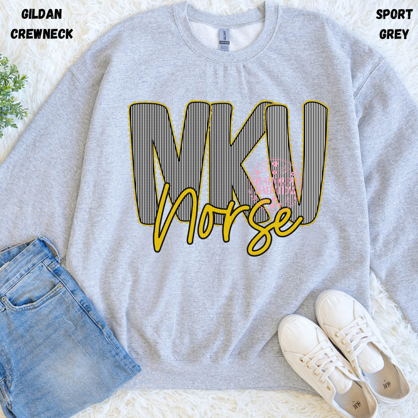 NKU FAUX EMBROIDERY SWEATSHIRT