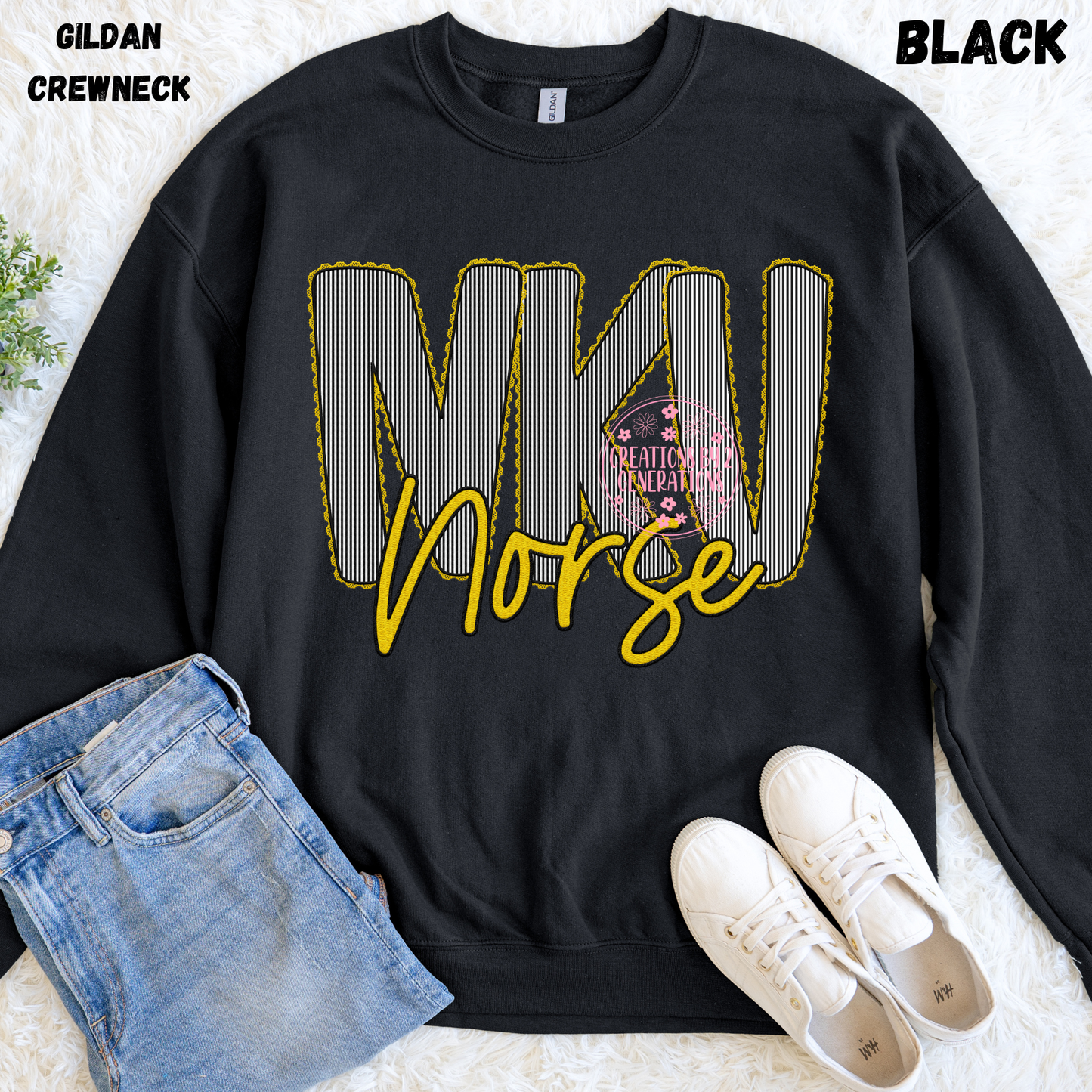 NKU FAUX EMBROIDERY SWEATSHIRT