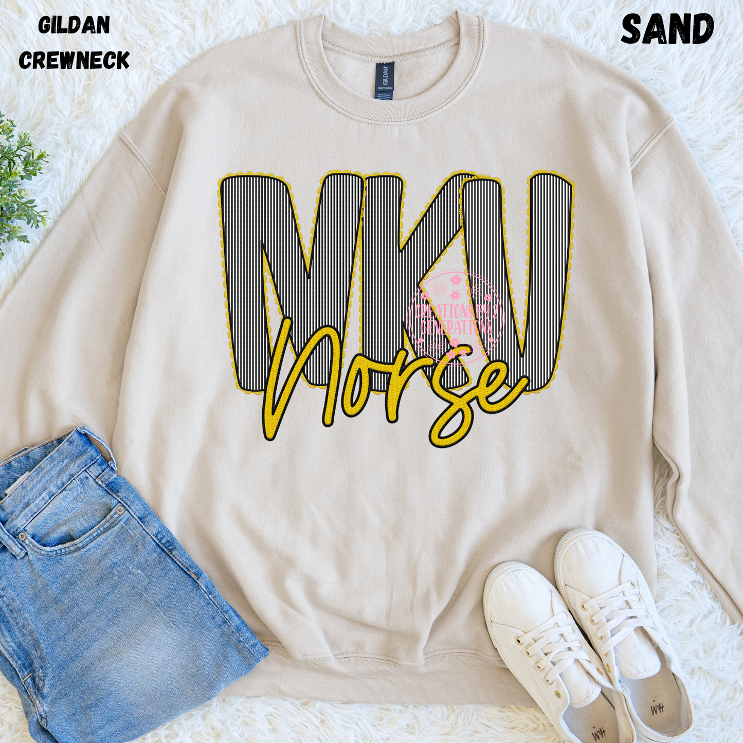 NKU FAUX EMBROIDERY SWEATSHIRT