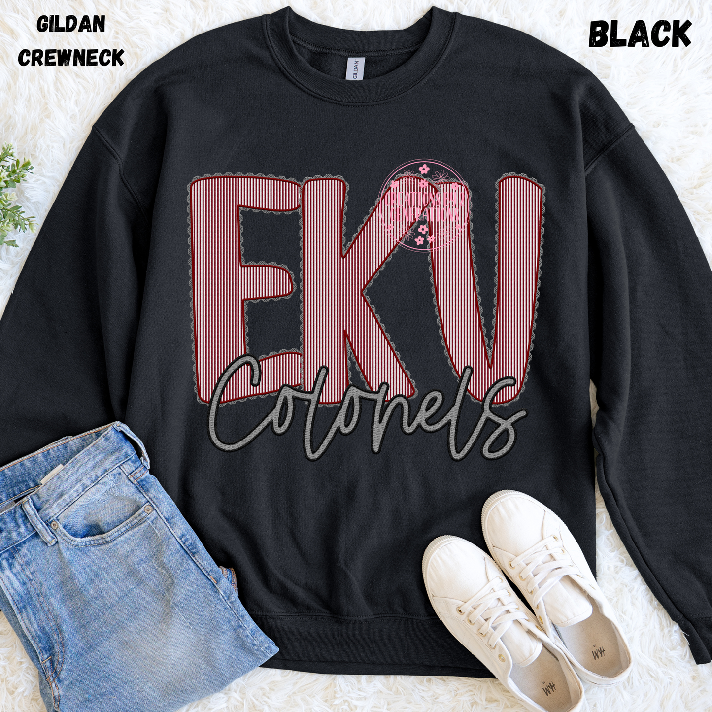 EKU FAUX EMBROIDERY SWEATSHIRT