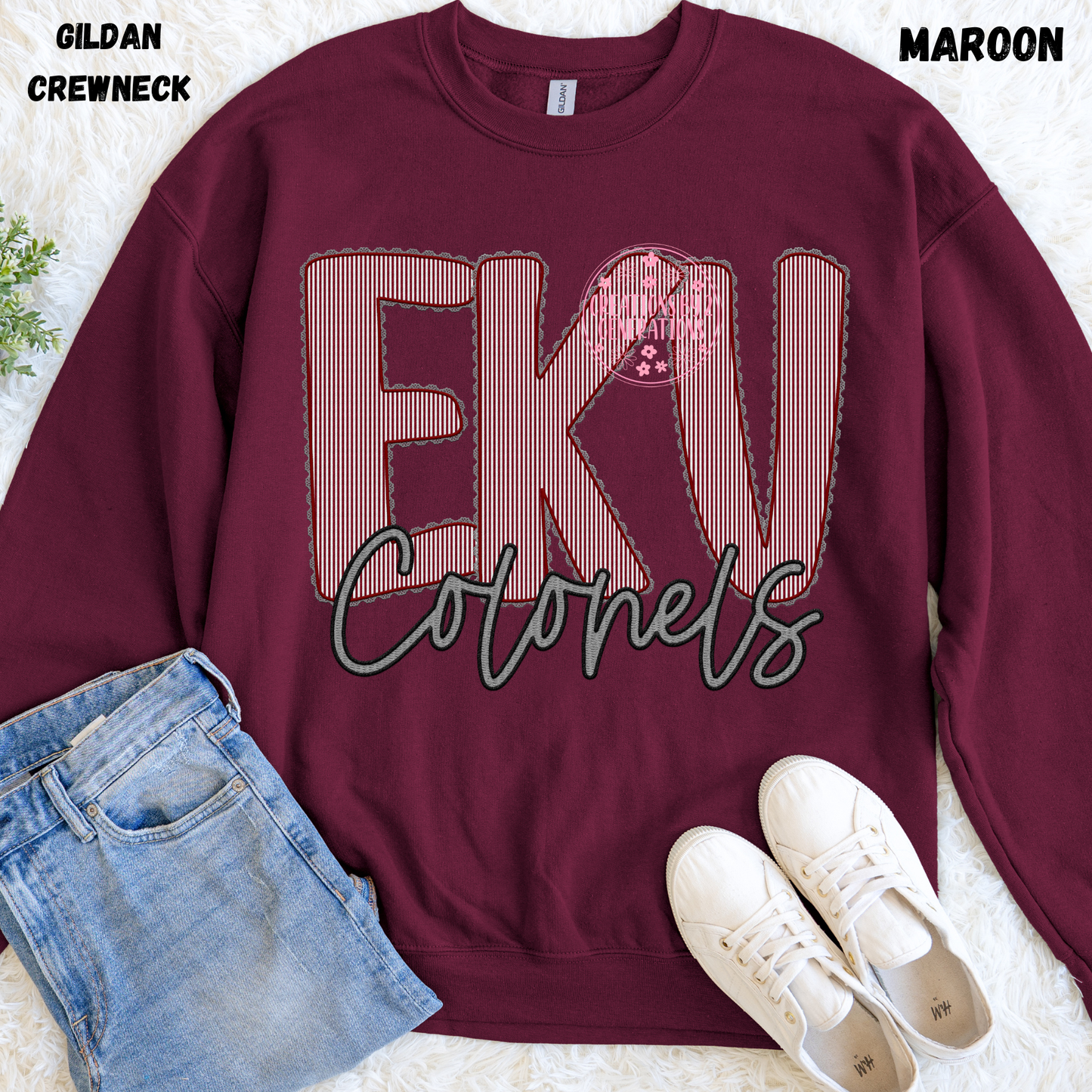 EKU FAUX EMBROIDERY SWEATSHIRT