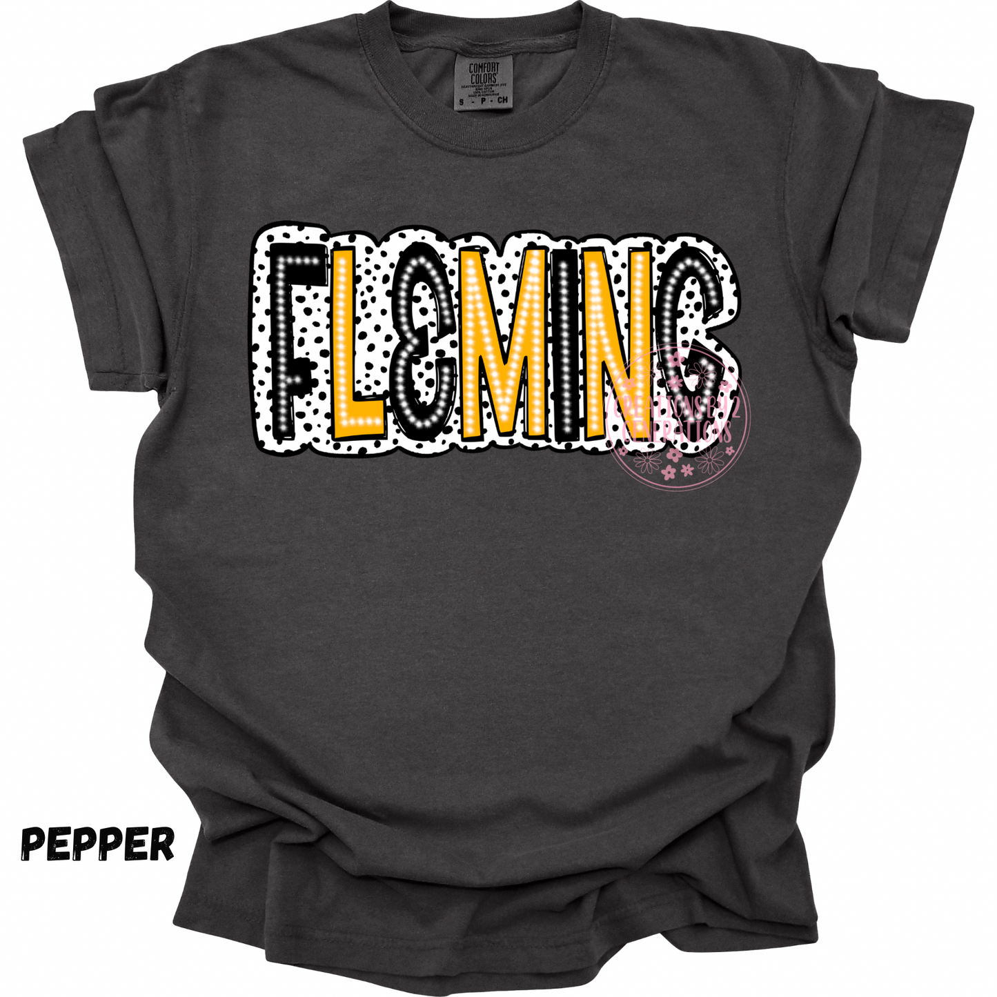 FLEMING BLACK & GOLD WITH BLACK DOTS