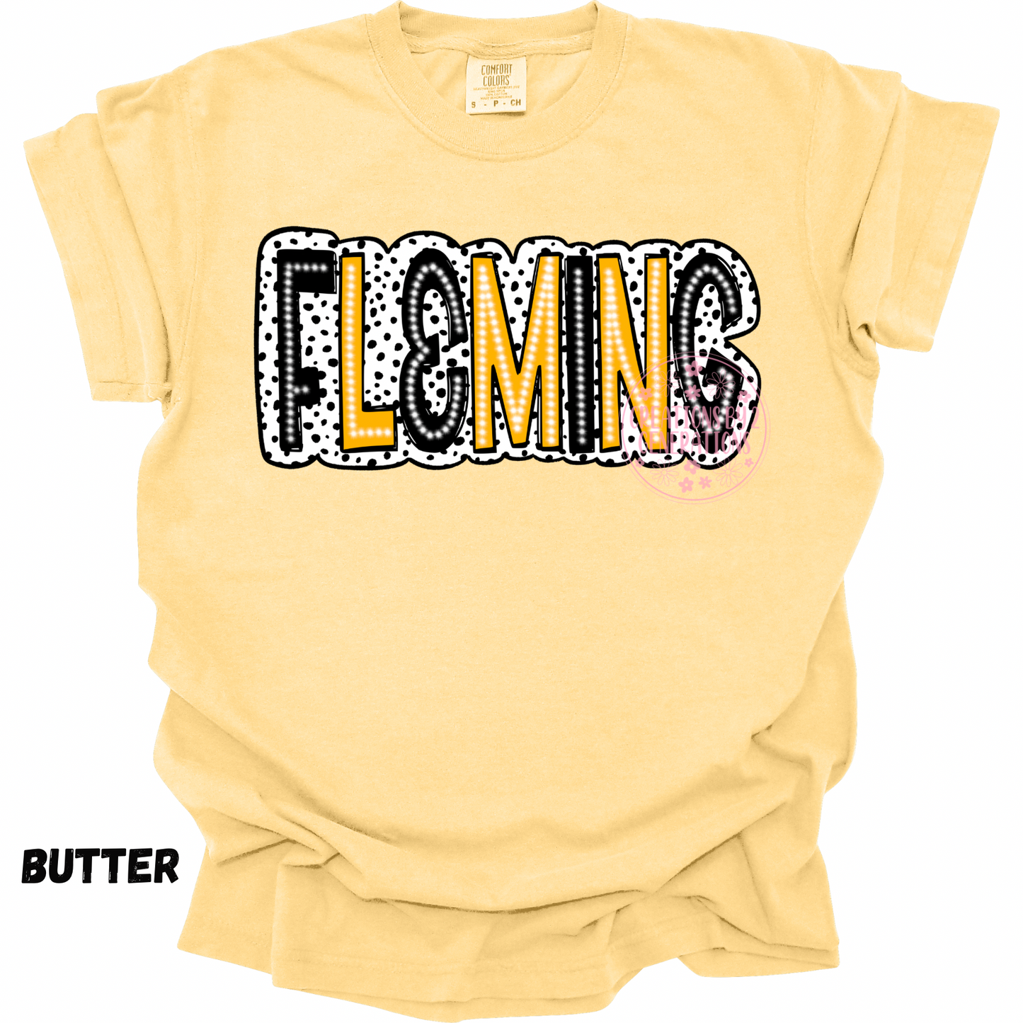 FLEMING BLACK & GOLD WITH BLACK DOTS