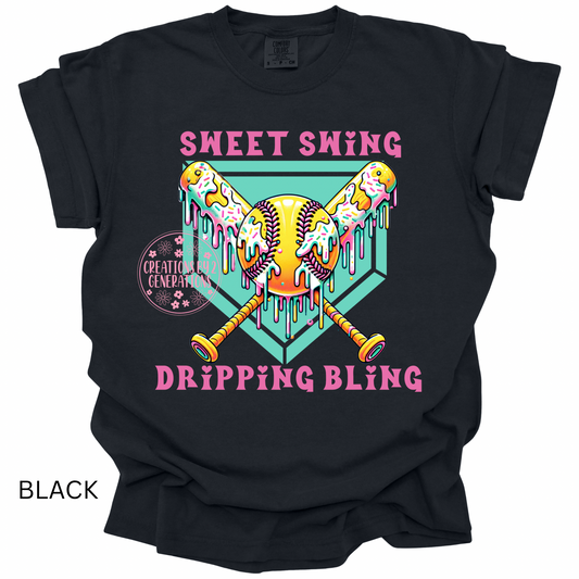 SWEET SWING DRIPPING BLING  TEAL (YOUTH) (PRINT ONLY)